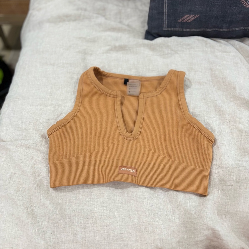 Bo&Tee Orange Ribbed Sports Bra